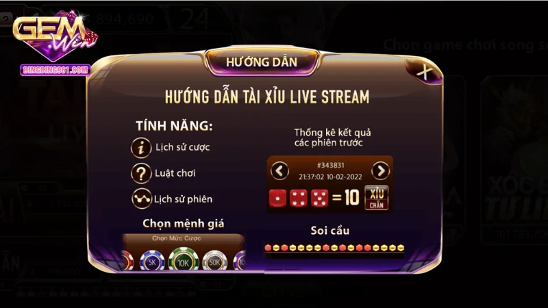 Hướng dẫn chi tiết cách cá cược tài xỉu online tại Gemwin 
